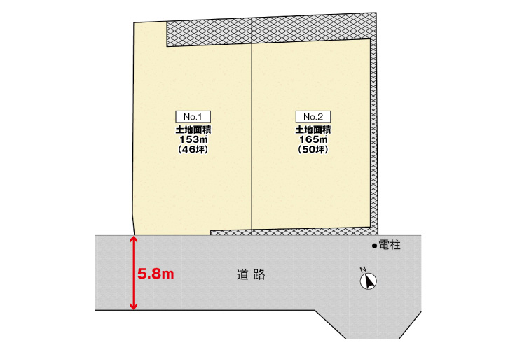 広島市西区己斐上3丁目58土地分譲住宅区画図