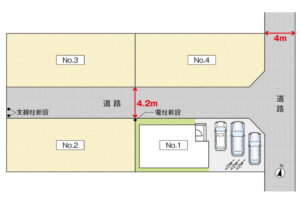 広島市佐伯区楽々園5丁目8新築一戸建て分譲住宅区画図