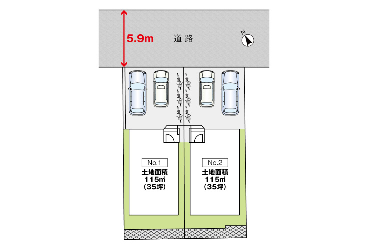 廿日市市峰高2丁目5新築戸建て分譲住宅区画図