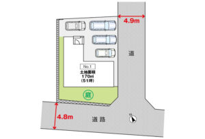 東広島市西条町助実1881新築一戸建て分譲住宅区画図