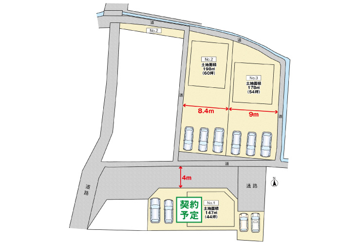 広島市安佐北区亀山2丁目18土地分譲住宅区画図