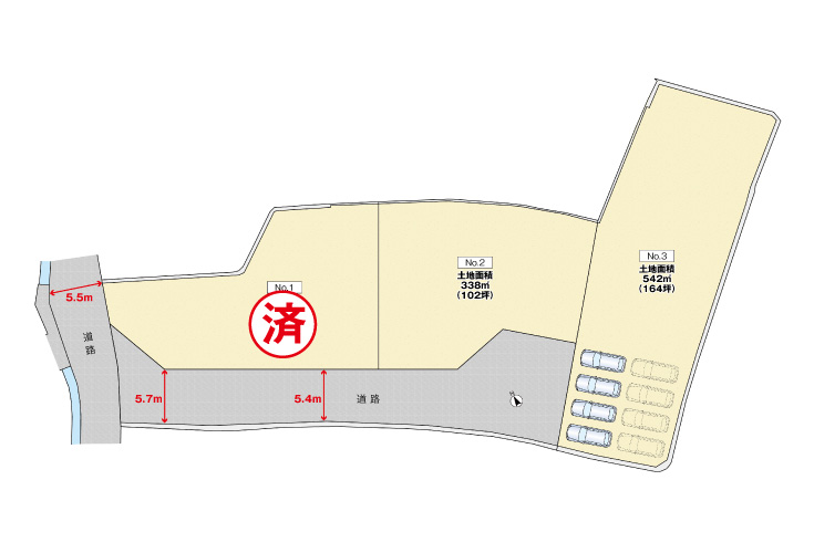 広島市安佐北区三入1丁目14土地分譲住宅区画図