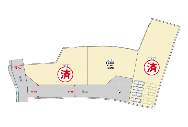 広島市安佐北区三入1丁目14土地分譲住宅区画図