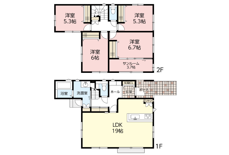 広島市東区中山新町1丁目10新築一戸建て分譲住宅間取り図
