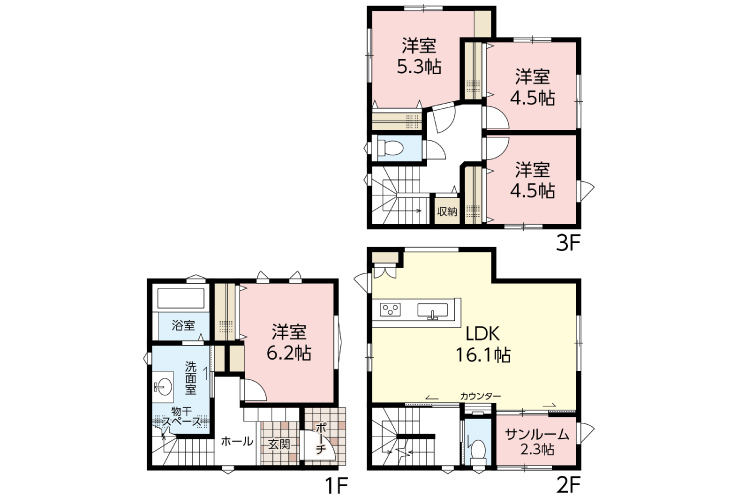 広島市東区上温品1丁目20新築一戸建て分譲住宅間取り図