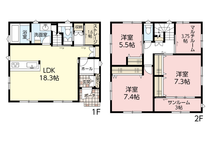 広島県安芸郡府中町城ヶ丘9新築一戸建て分譲住宅間取り図
