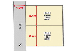 広島市安佐南区伴東8丁目76土地分譲住宅区画図