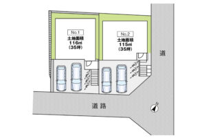 広島県安芸郡府中町城ヶ丘9新築一戸建て分譲住宅区画図