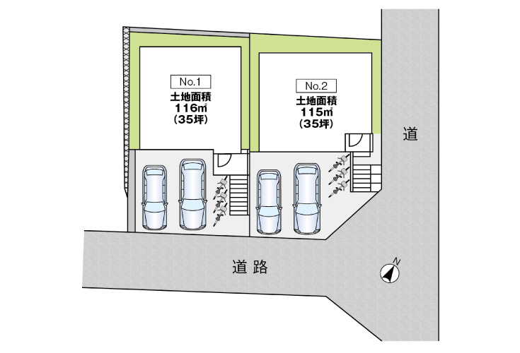 広島県安芸郡府中町城ヶ丘9新築一戸建て分譲住宅区画図