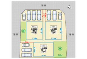 呉市天応宮町3土地分譲住宅区画図