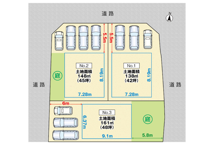 呉市天応宮町3土地分譲住宅区画図