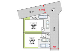 広島市西区山手町10新築一戸建て分譲住宅区画図