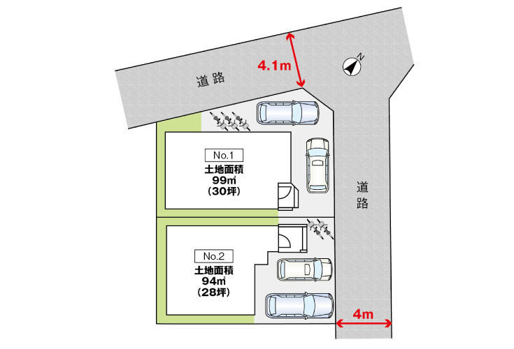 広島市西区山手町10新築一戸建て分譲住宅区画図