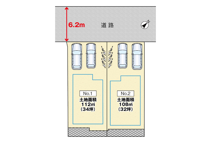広島市安佐南区長楽寺3丁目14土地分譲住宅区画図