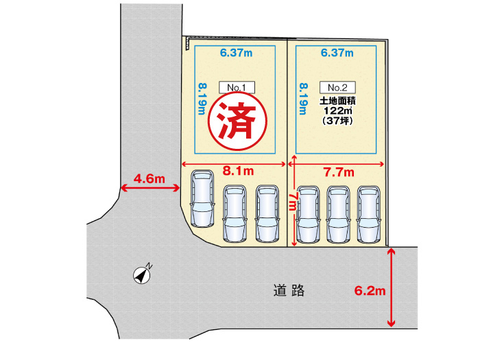 広島市安佐南区伴東8丁目76土地分譲住宅区画図