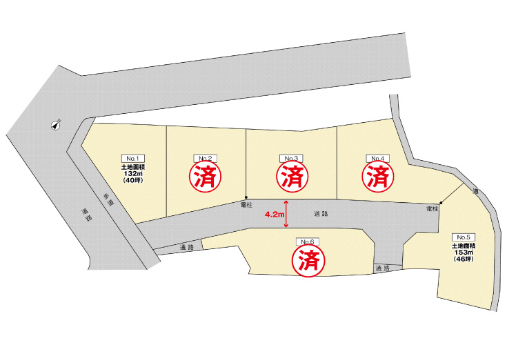 廿日市市地御前北1丁目4土地分譲住宅区画図