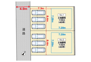 広島市安佐南区伴東8丁目76土地分譲住宅区画図