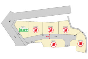 廿日市市地御前北1丁目4土地分譲住宅区画図
