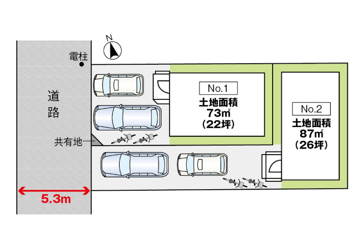 広島市南区宇品御幸3丁目15新築一戸建て分譲住宅区画図