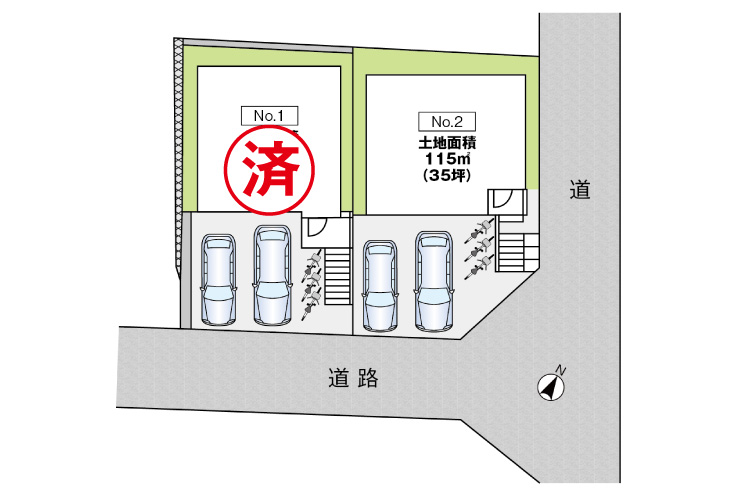 広島県安芸郡府中町城ヶ丘9新築一戸建て分譲住宅区画図