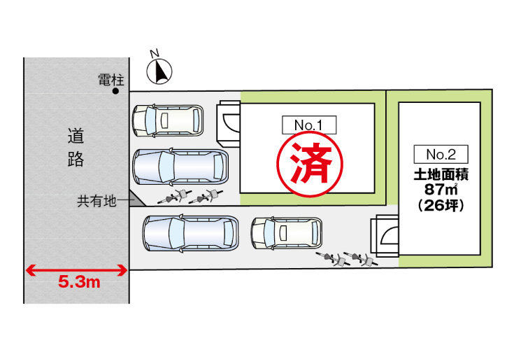 広島市南区宇品御幸3丁目15新築一戸建て分譲住宅区画図