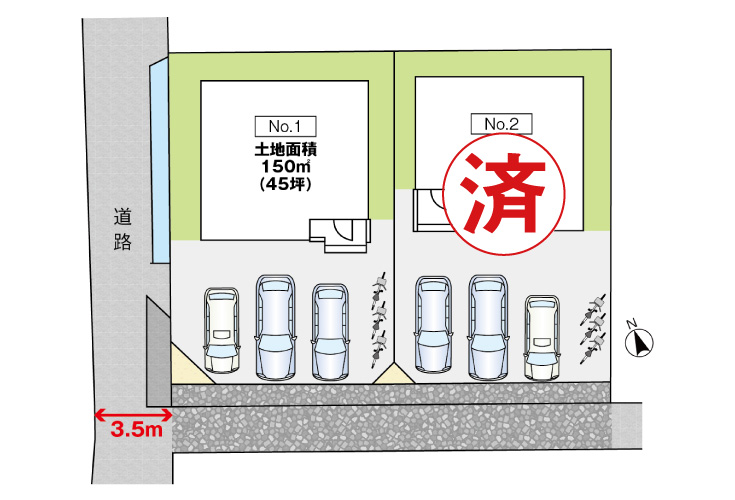 呉市広杭本町22新築戸建て分譲住宅区画図