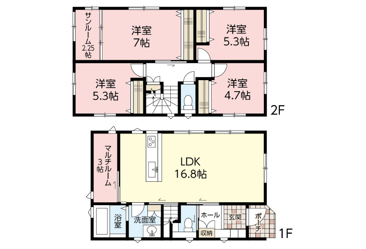 広島市西区山手町10新築一戸建て分譲住宅間取り図
