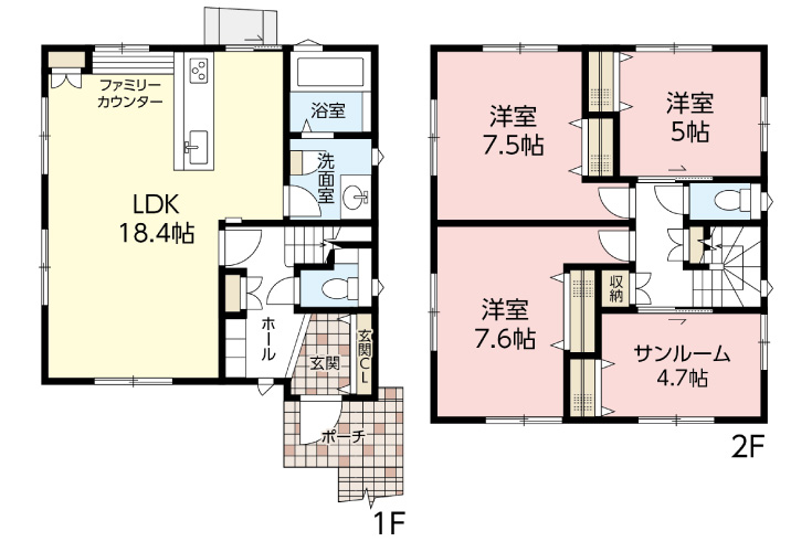 広島県安芸郡府中町城ヶ丘9新築一戸建て分譲住宅間取り図