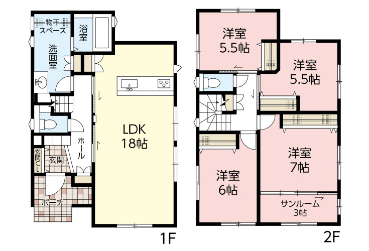広島市安佐北区落合南2丁目11新築一戸建て分譲住宅間取り図