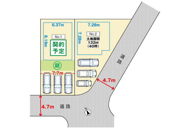 広島市安佐南区伴東8丁目12土地分譲住宅区画図