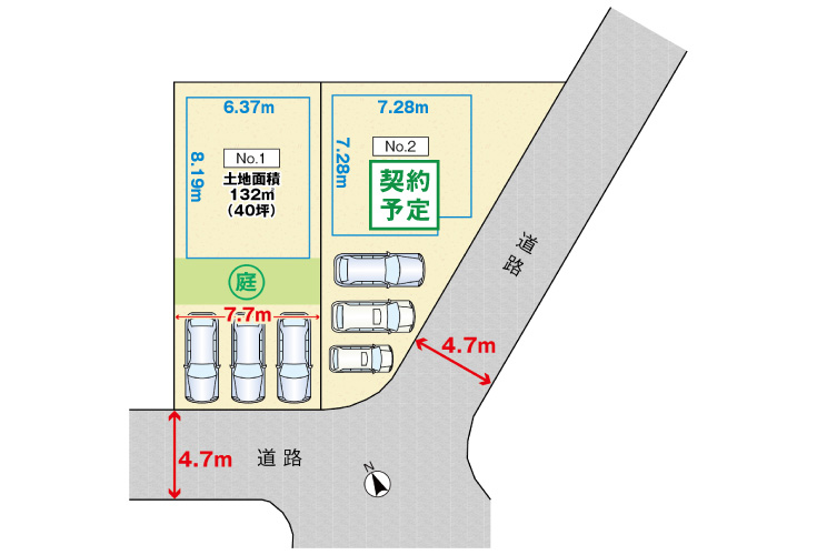 広島市安佐南区伴東8丁目12土地分譲住宅区画図