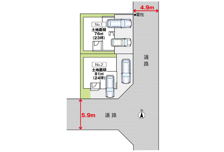 広島市佐伯区楽々園6丁目10新築一戸建て分譲住宅区画図