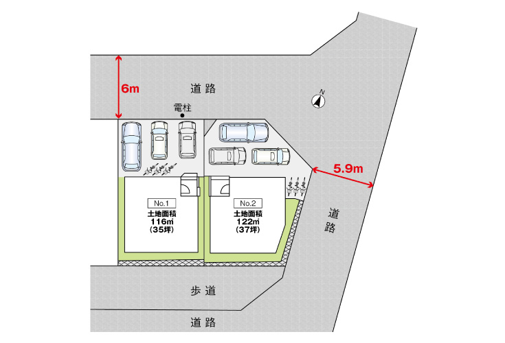 広島市安佐北区亀崎4丁目11戸建て分譲住宅区画図