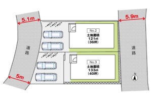 広島市西区高須4丁目23新築一戸建て分譲住宅区画図