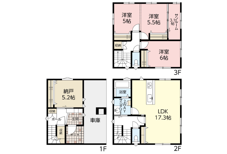 広島市佐伯区楽々園6丁目10新築一戸建て分譲住宅間取り図