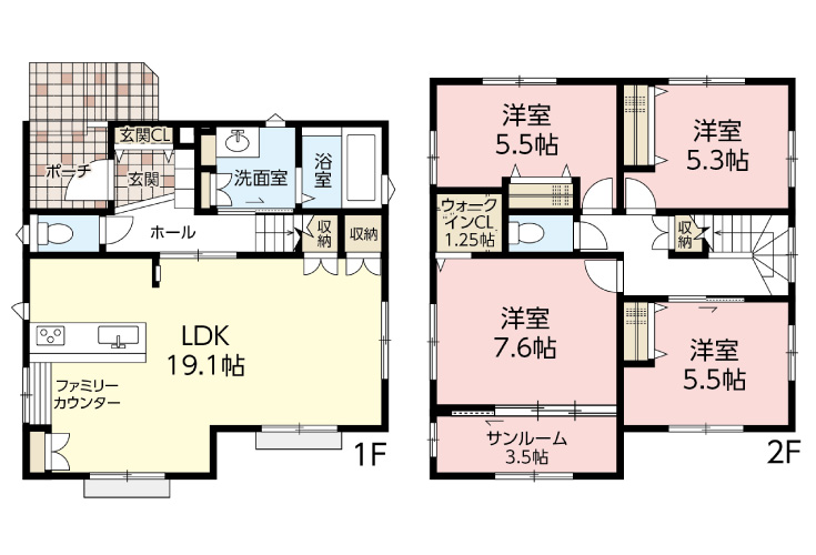 広島市安佐南区大町西2丁目6新築一戸建て分譲住宅間取り図