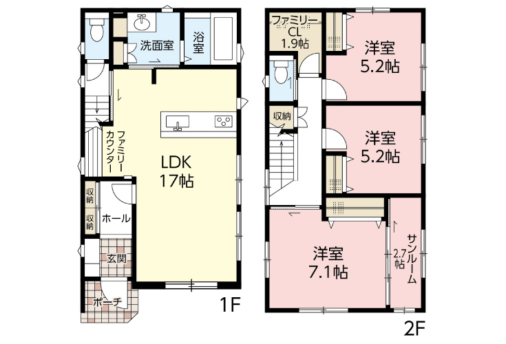 広島市安佐南区大町西2丁目5新築一戸建て分譲住宅間取り図