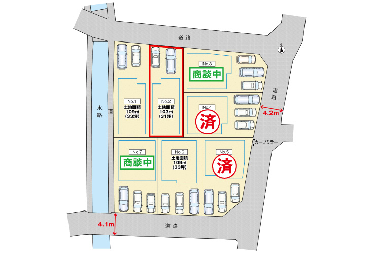 広島市安佐南区西原8丁目32土地分譲住宅区画図