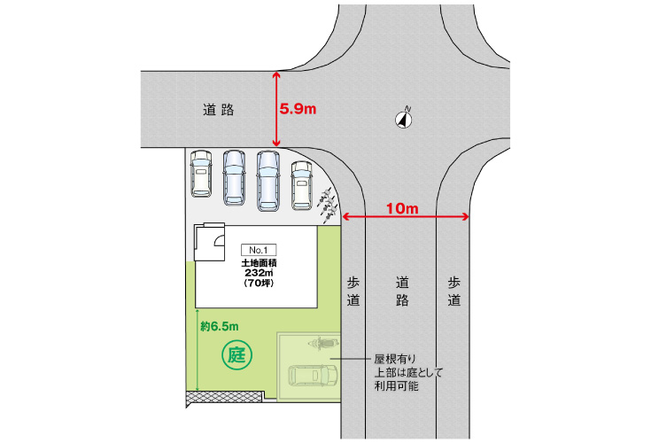 広島市安佐南区高取北4丁目24新築一戸建て分譲住宅区画図