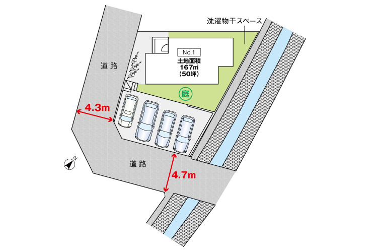 広島市安佐南区山本6丁目10新築一戸建分譲住宅区画図
