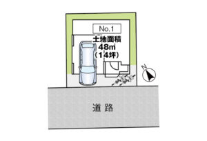 広島市中区江波西2丁目9新築戸建て分譲住宅区画図