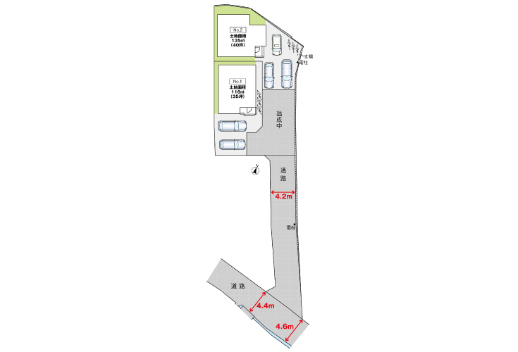広島市安佐南区長束西3丁目3新築戸建分譲住宅区画図