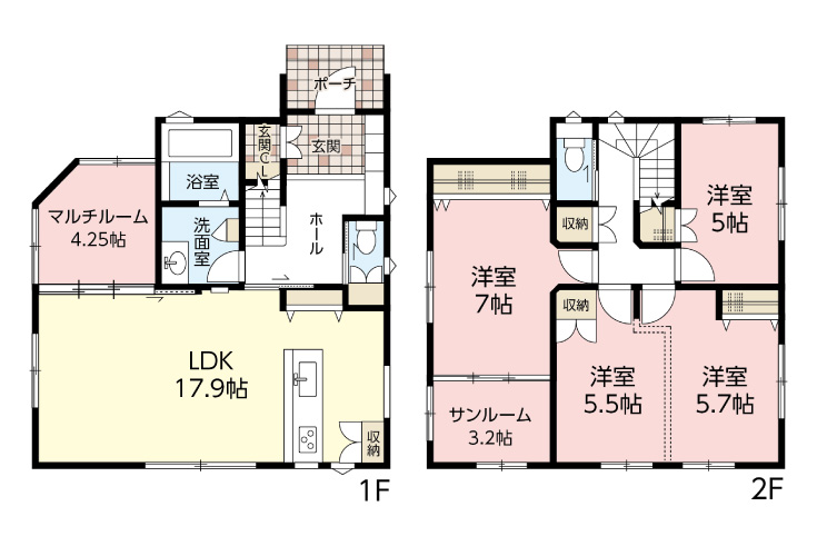 広島市佐伯区五日市町大字昭和台32新築戸建分譲住宅間取り図