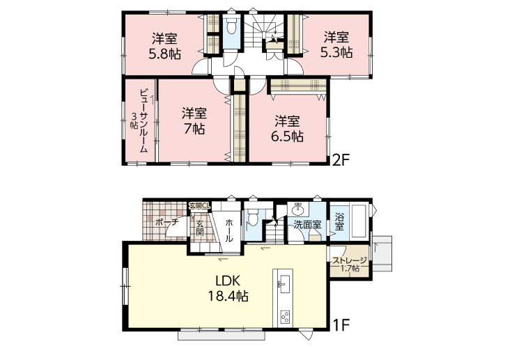 広島市安佐南区山本6丁目10新築一戸建分譲住宅間取り図