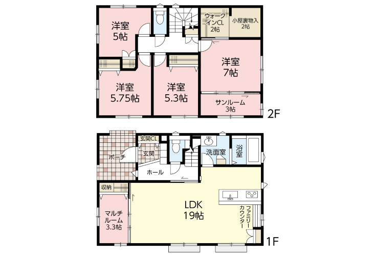 広島市安佐南区高取北4丁目24新築一戸建て分譲住宅間取り図
