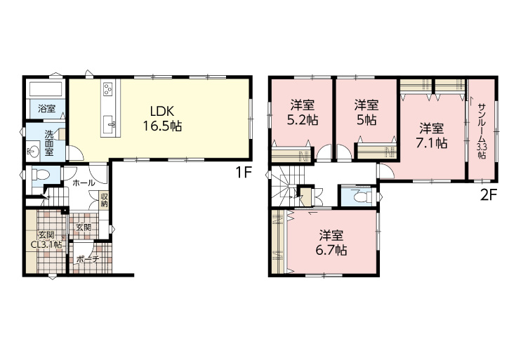 広島市安佐南区中筋3丁目20新築一戸建て分譲住宅間取り図