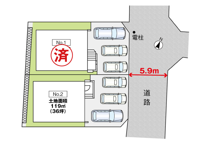 広島市安佐北区落合南3丁目3新築一戸建て分譲住宅区画図
