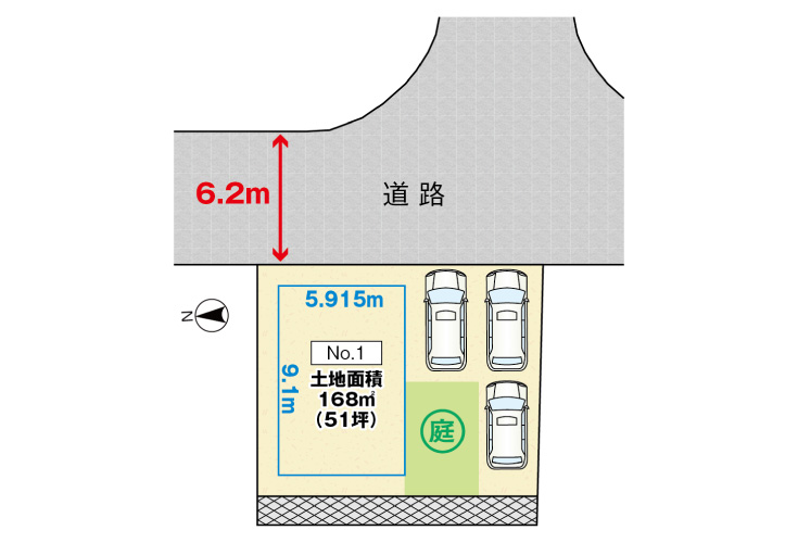 広島市安佐南区毘沙門台3丁目26土地分譲住宅区画図