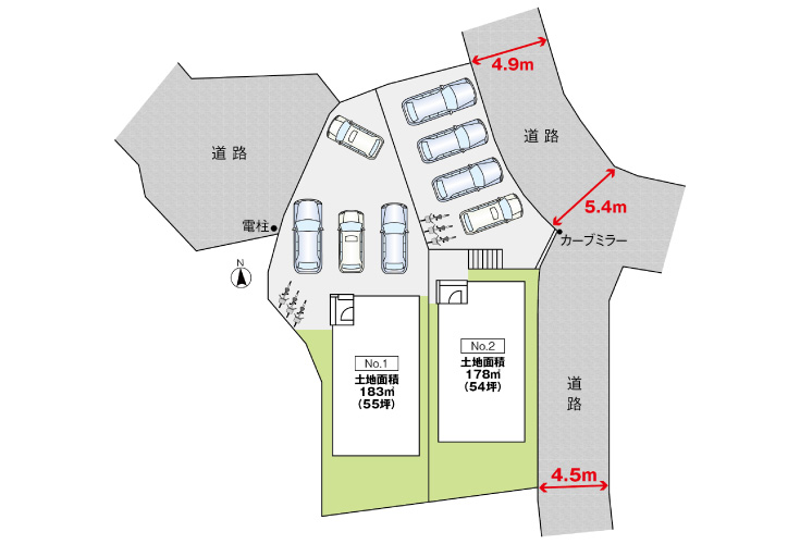 広島市安佐北区口田南8丁目12新築一戸建て分譲住宅区画図