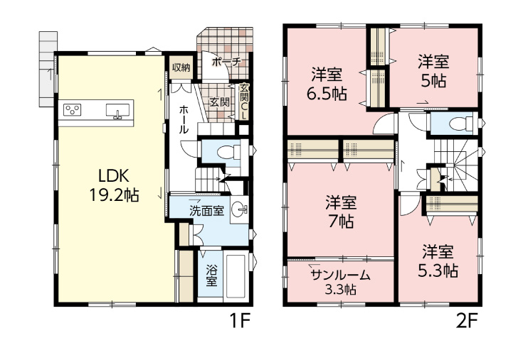 広島市東区牛田早稲田2丁目10新築一戸建て分譲住宅間取り図